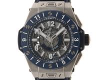 HUBLOT ウブロ 腕時計 ビッグ・バン ウニコ GMT 471.NL.7112.RX チタニウム／ブルーセラミック／ラバー スケルトン文字盤 自動巻き 2021年正規【434】SJ