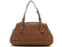 BOTTEGA VENETA　ボッテガ・ヴェネタ　イントレチャートハンドバッグ　ブラウン　マルチ　レザー　156593【433】