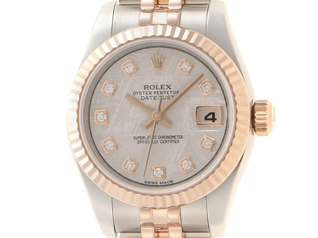 ROLEX ロレックス デイトジャスト 179171G メテオライト 10ポイントダイヤ ピンクゴールド×ステンレススチール レディース 自動巻き  （2146000340307）【200】 の購入なら「質」の大黒屋（公式）