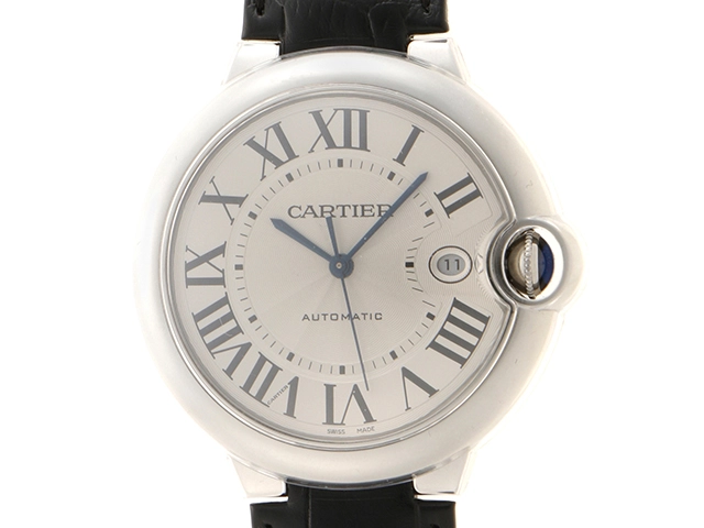 Cartier カルティエ バロンブルーLM42 W69016Z4 シルバー SS/革 自動