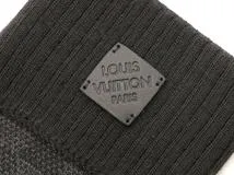LOUIS VUITTON　ルイヴィトン　手袋　 ゴン・ネオ プティ ダミエ 　ウール　ブラック×グレー  M77992【472】ＡＨ