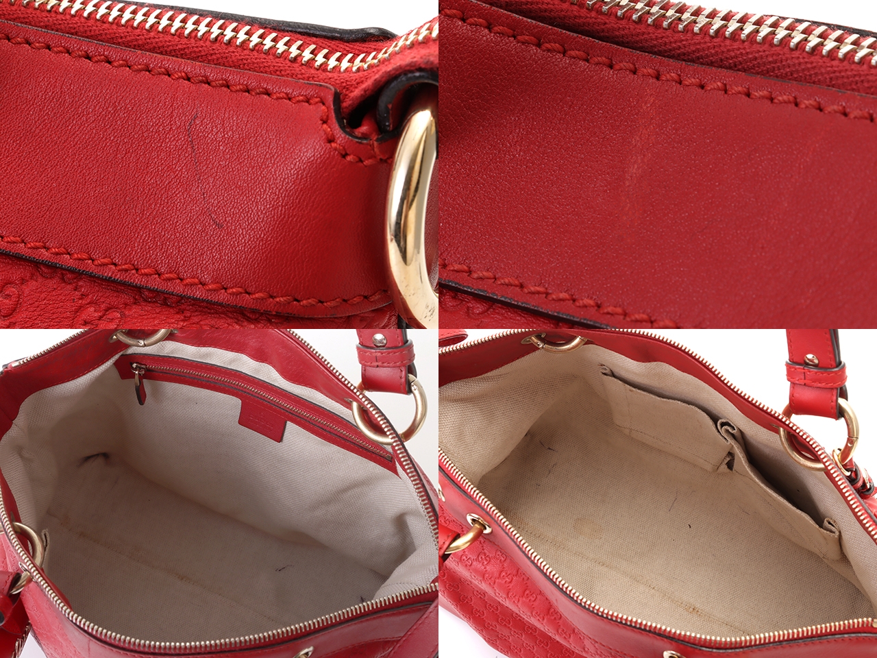 GUCCI グッチ マイクログッチシマ 2WAYハンドバッグ レッド GUCCI グッチ マイクログッチシマ 2WAYハンドバッグ レッド