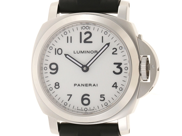 PANERAI パネライ ルミノール ベース PAM00114 SS/ラバー 手巻き メンズ ホワイト【430】2146000355554  の購入なら「質」の大黒屋（公式）