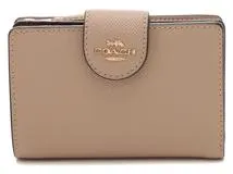 COACH コーチ ミディアムコーナー ジップウォレット ベージュ レザー 二つ折り財布 6390 【205】 2146000360350  の購入なら「質」の大黒屋（公式）