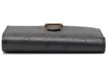 HERMES　エルメス　小物　二つ折り財布　ベアンコンパクト　ブルーニュイ・GP金具　オーストリッチ　C刻印・2018年頃製造　【472】HA