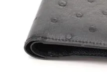 HERMES　エルメス　小物　二つ折り財布　ベアンコンパクト　ブルーニュイ・GP金具　オーストリッチ　C刻印・2018年頃製造　【472】HA