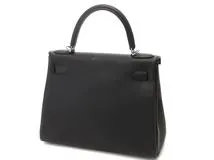 HERMES エルメス ケリー28 ハンドバッグ トゴ ブラック シルバー金具