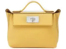 【大黒屋ECサイト・店頭限定】　HERMES エルメス ショルダーバッグ サック 24/24 サックヴァンキャトル ミニ サン エヴァーカラー ヴォースイフト シルバー金具 B刻印 2146000372797【472】
