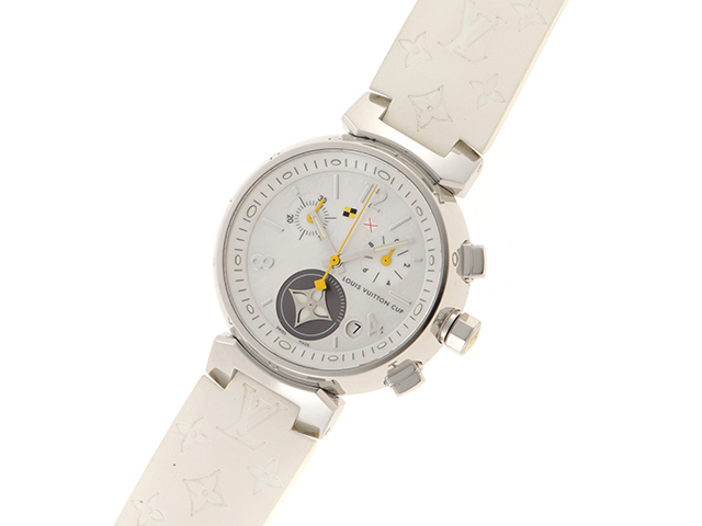 腕時計美品！　ルイヴィトン　タンブール　ホワイトシェル　クオーツ　腕時計　Q132C