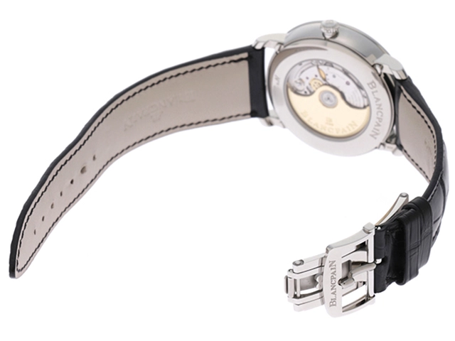 2023日本正規品　BLANCPAIN　ブランパン　時計　ヴィルレ ムーンフェイズ コンプリートカレンダー　6654-1127-55B　自動巻き　SS/カワ　ホワイト文字盤　日常生活防水　男性用 （2146000372926）【200】