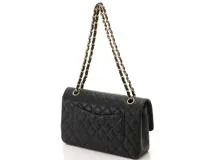 CHANEL シャネル マトラッセWフラップWチェーンショルダーバッグ キャビアスキン ブラック/GP A01112【431】  の購入なら「質」の大黒屋（公式）