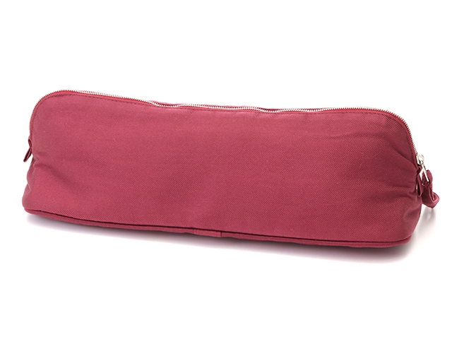 HERMES エルメス 小物 ボリードポーチ　ルージュ コットン 2146000379772【430】