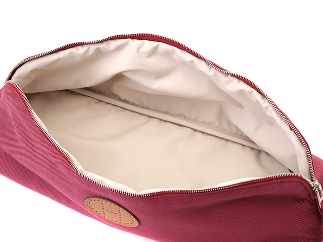 HERMES エルメス 小物 ボリードポーチ　ルージュ コットン 2146000379772【430】