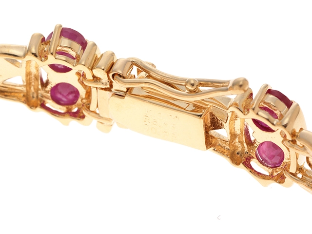 JEWELRY ジュエリー ブレスレット K18イエローゴールド ルビー6.00 /ダイヤモンド0.28 18.8g 2146000381157 【472】H
