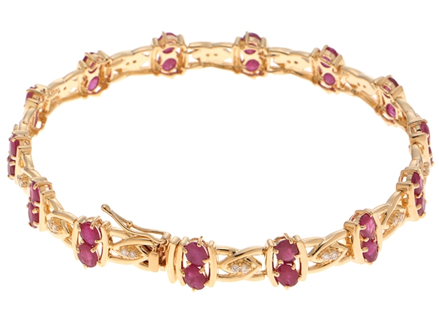 JEWELRY ジュエリー ブレスレット K18イエローゴールド ルビー6.00 /ダイヤモンド0.28 18.8g 2146000381157 【472】H