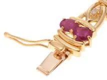 JEWELRY　ジュエリー　ブレスレット　K18イエローゴールド　　ルビー6.00　/ダイヤモンド0.28　18.8ｇ　2146000381157　【472】H