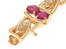 JEWELRY　ジュエリー　ブレスレット　K18イエローゴールド　　ルビー6.00　/ダイヤモンド0.28　18.8ｇ　2146000381157　【472】H