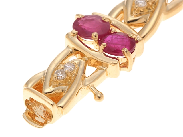 JEWELRY ジュエリー ブレスレット K18イエローゴールド ルビー6.00 /ダイヤモンド0.28 18.8g 2146000381157 【472】H