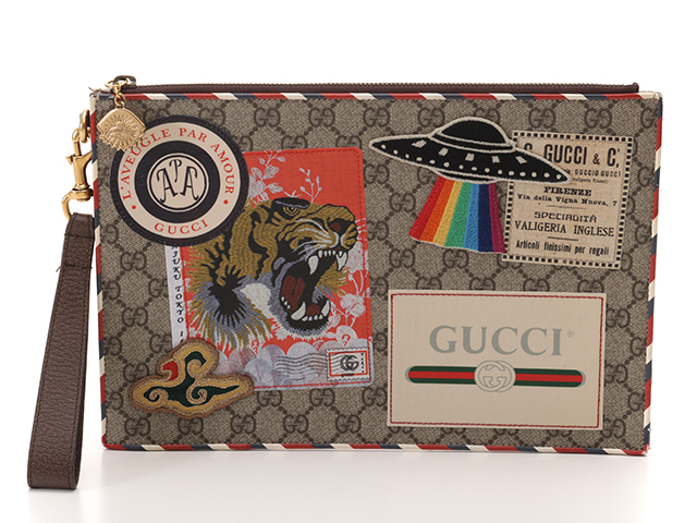 GUCCI グッチ GGスプリーム クーリエクラッチバッグ 473915 ベージュ 