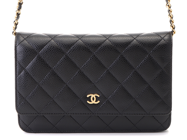 CHANEL シャネル マトラッセ チェーンウォレット AP0250 ブラック/GP
