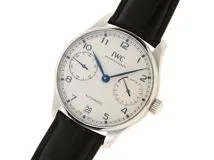 IWC インターナショナルウォッチカンパニー 腕時計 ポルトギーゼ・オートマティック IW500705 ホワイト文字盤 ステンレススティール/アリゲーター 自動巻き 並行品【472】SJ