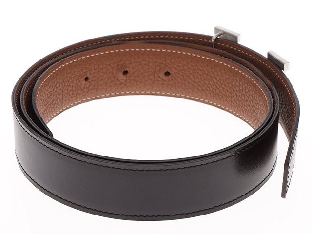 HERMES エルメス Hストリエ リバーシブルベルト ブラック HERMES エルメス Hストリエ リバーシブルベルト ブラック