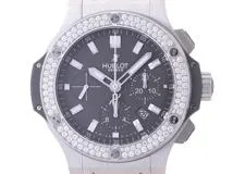 HUBLOT　ウブロ　腕時計　ビッグバン アールグレイ ダイヤベゼル　SS×革×TI×ラバー　グレー文字盤　301.ST.5020.GR.1104　2146000389009【437】