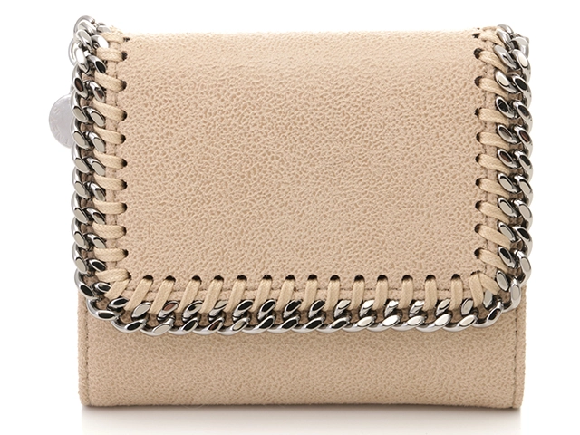 Stella McCartney　ステラマッカートニー　ファラベラ スモール フラップウォレット　フェイクレザー　ベージュ　431000　三つ折り財布　【472】　2146000389481