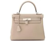 HERMES エルメス ハンドバッグ ケリー28 トゥルティエールグレー シルバー金具 C刻印　内縫い 433