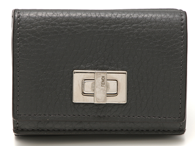 FENDI ピーカブー　折り財布　グレー FENDI フェンディ ピーカブー コンパクトウォレット グレー