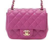 CHANEL　シャネル　バッグ　ミニマトラッセ　チェーンショルダー　A35200　パープル/GP　ラムスキン　2146000390937　【437】