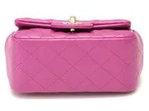 CHANEL　シャネル　バッグ　ミニマトラッセ　チェーンショルダー　A35200　パープル/GP　ラムスキン　2146000390937　【437】