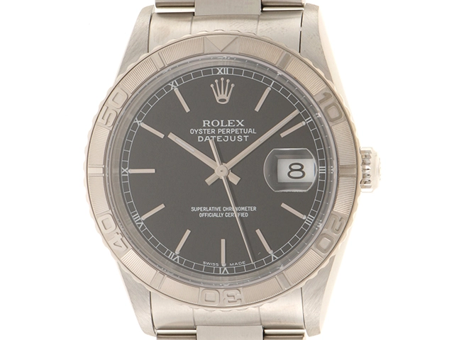 F番並行品 ROLEX ロレックス 腕時計 デイトジャスト36 サンダーバード 16264 ブラック文字盤 ステンレス/K18ホワイトゴールド 自動巻き 【472】SJ