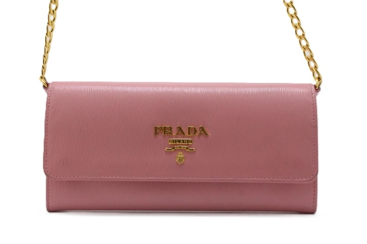 PRADA プラダ チェーンウォレット 1MT290 ピンクゴールド レザー 【460】2146000391989 の購入なら「質」の大黒屋（公式）