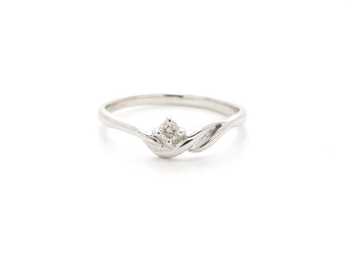 JEWELRY　ノンブランドジュエリー　リング　K18　ホワイトゴールド　ダイヤモンド　0.05ct　2.2g　16.5号　2146000392665　【432】