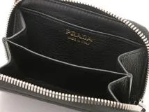 PRADA プラダ コインケース レザー ブラック シルバー金具 2MM003【434】