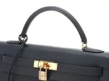 HERMES エルメス  ショルダーバッグ　ケリー32　ネイビー・GP金具　クシュベル　□A刻印・1997年頃製造【472】HA