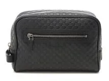 GUCCI　グッチ 　グッチシマ　クラッチバッグ　419775　メンズ セカンドバッグ　ブラック　レザー　2146000397455【208】