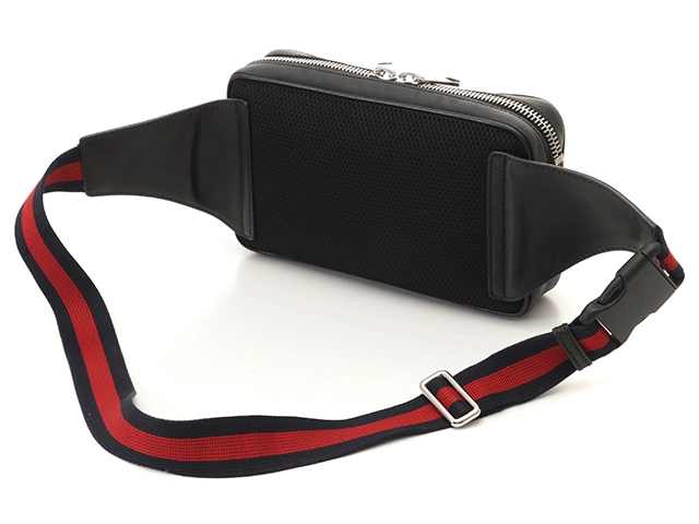 GUCCI　グッチ　タイガー　GGスプリーム　ウエストバッグ　ブラック　PVC/レザー【433】