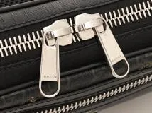 GUCCI　グッチ　タイガー　GGスプリーム　ウエストバッグ　ブラック　PVC/レザー【433】