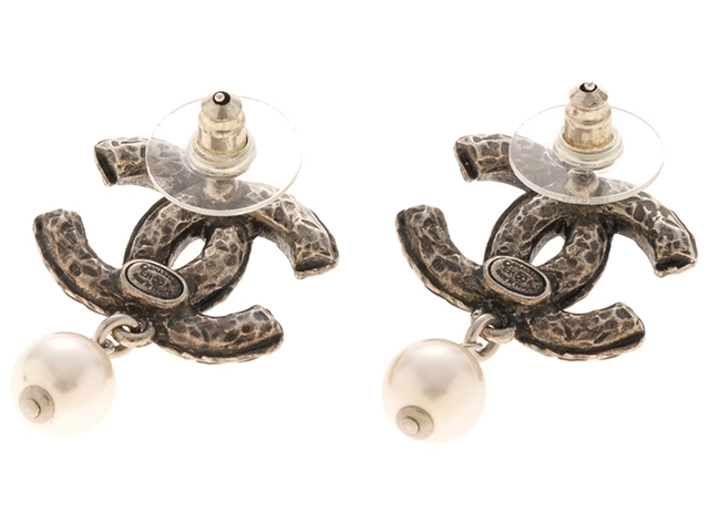 CHANEL シャネル ココマークピアス SS クリスタル フェイクパール 2146000401640【200】