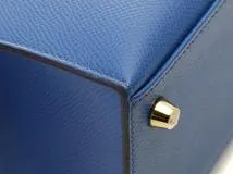 HERMES エルメス ハンドバッグ ケリー25 ブルーフランス ヴォーエププソン ゴールド金具 Z刻印 2146000402210【430】
