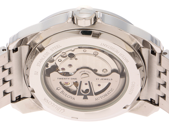 BULOVA ブローバ 21JEWELA 21石 C877644 SS ステンレススチール ブラウン オートマチック【460】