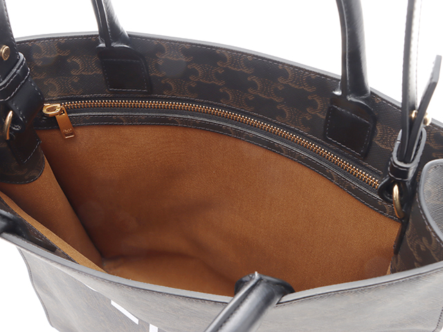 CELINE セリーヌ トリオンフ バーティカルカバミディアム ブラック/ブラウン PVC 194432CIM.38NO【430】2146000403514