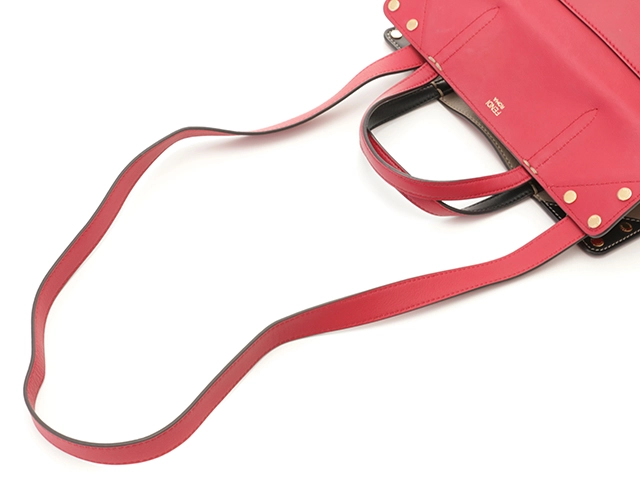 FENDI　フェンディ　フリップ　2wayバッグ　レッド/ベージュ　カーフ【431】2146000404313