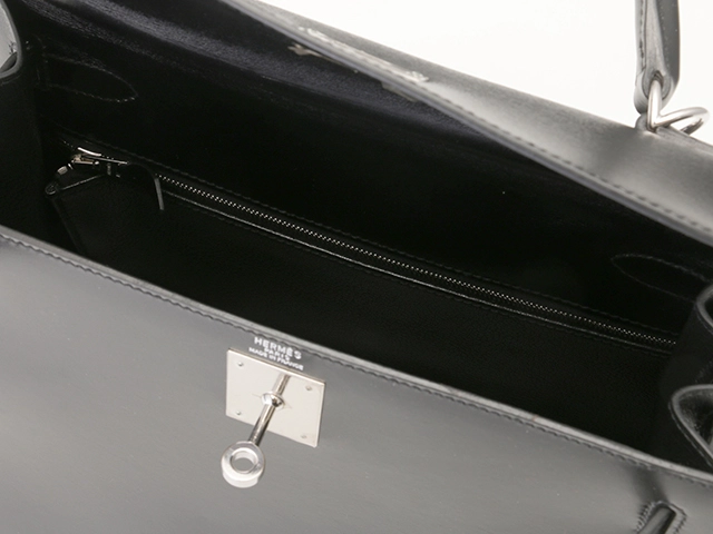 Hermès　エルメス　ケリー28　ブラック　シルバー金具　ボックスカーフ　□J刻印　2006年頃製造　【471】L