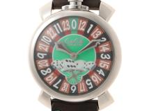 GaGa MILANO ガガ ミラノ 腕時計 マヌアーレ 5010個限定 ラスベガス 5010.LV.01S ステンレススティール/革 ルーレット文字盤 手巻き【472】TS