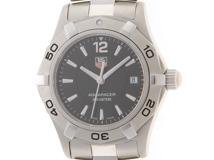 TAG HEUER　タグ・ホイヤー　アクアレーサー　腕時計　ステンレススチール　クォーツ　ブラック文字盤　WAF1410　2146000409622　【205】