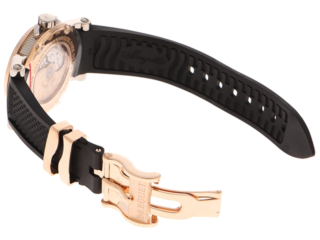 Breguet ブレゲ 腕時計 2010年並行品 マリーンII ラージデイト K18ピンクゴールド/ホワイトゴールド/ラバー グレー／シルバー文字盤 自動巻き【472】SJ