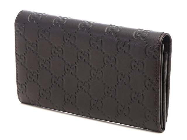 GUCCI グッチ グッチシマZIP長財布・ダークブラウン レザー 244946 2146000411403 【205】